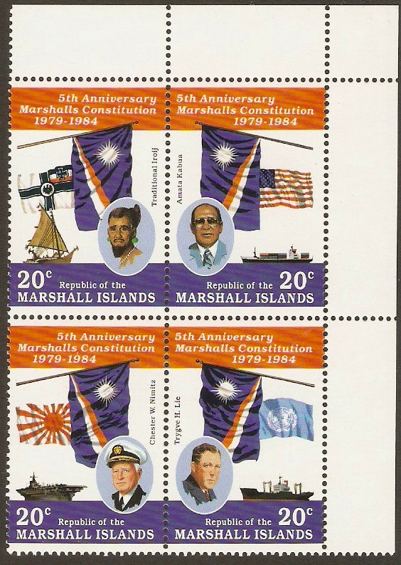 Marshall Islands 1984 Constitution Anniversary Set. SG33-SG36.