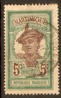 Martinique 1908 5c Green. SG65.