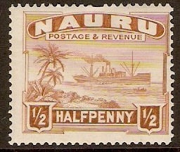 Nauru 1924 ½d Chestnut. SG26B.