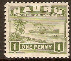 Nauru 1924 1d Green. SG27A.
