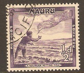 Nauru 1954 ½d Deep violet. SG48.