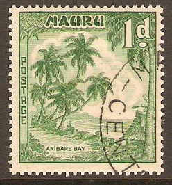 Nauru 1954 1d Bluish green. SG49