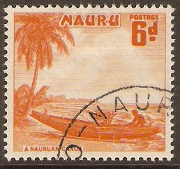 Nauru 1954 6d Orange. SG52