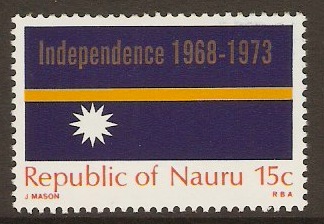 Nauru 1973 15c Independence Anniversary Flag. SG98.