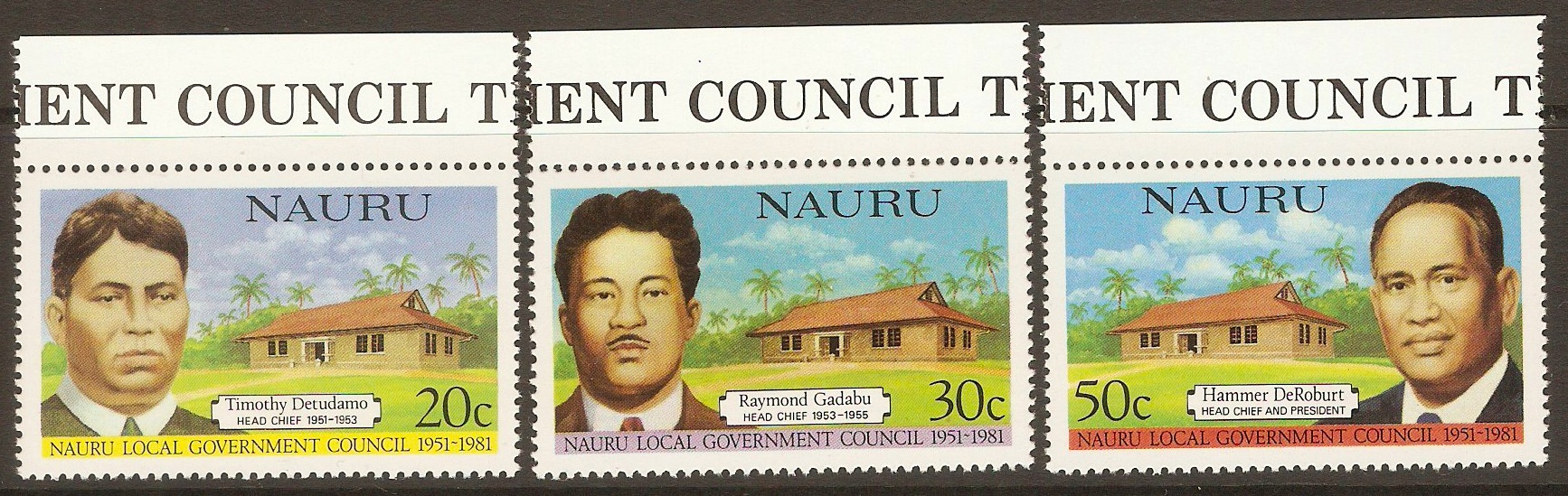 Nauru 1981 Local Government Anniversary set. SG235-SG237.