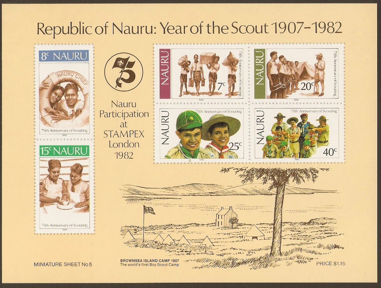 Nauru 1982 Scouts Sheet-London Exhibition. SGMS262.