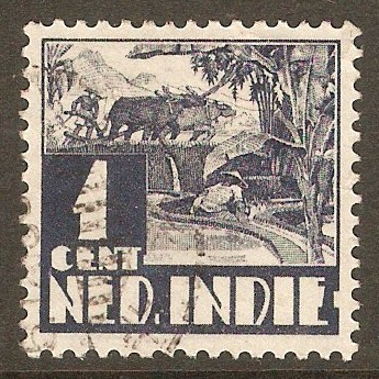 Netherlands Indies 1933 1c Slate-violet. SG335.