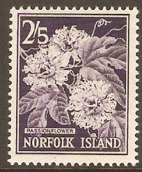 Norfolk Island 1960 2s.5d Deep violet. SG33.