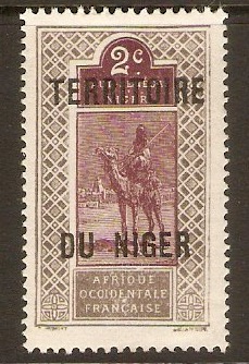 Niger 1921 2c Grey-purple and grey. SG2.