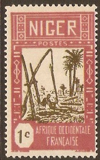 Niger 1926 1c Olive and purple. SG29.
