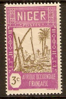 Niger 1926 3c Chocolate and magenta. SG31.