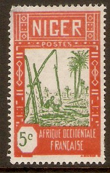 Niger 1926 5c Yellow-green and vermilion. SG33.