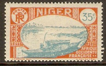 Niger 1926 35c Blue and red on bluish. SG41.