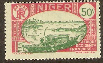 Niger 1926 50c Green and scarlet on greenish. SG46.