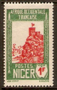 Niger 1926 1f Scarlet and blue-green. SG57.