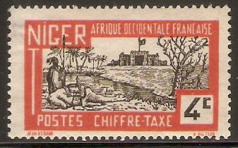 Niger 1927 4c Black and vermilion - Postage Due. SGD74.
