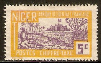 Niger 1927 5c Violet and orange - Postage Due. SGD75.