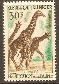 Niger 1959 30f Wild Animals and birds series. SG108.