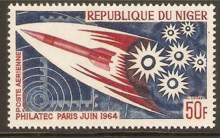 Niger 1964 50f Stamp Exhibition "PHILATEC 1964". SG177.