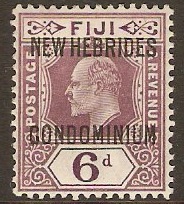 New Hebrides 1910 6d Dull and deep purple. SG15.