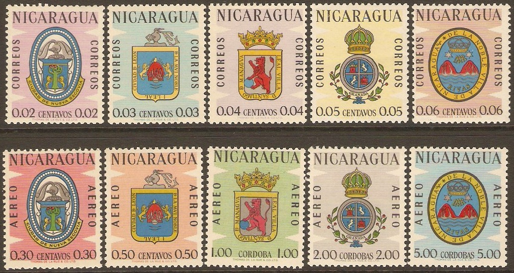 Nicaragua 1962 Arms Set. SG1467-SG1476.