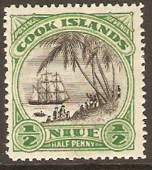 Niue 1932 d Black and emerald. SG62.