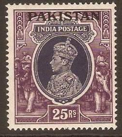 Pakistan 1947 25r Slate-violet and purple. SG19.