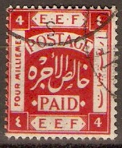 Palestine 1918 4m Scarlet. SG8.