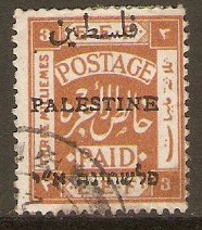 Palestine 1921 3m Yellow-brown. SG49.