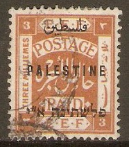 Palestine 1921 3m Yellow-brown. SG62.