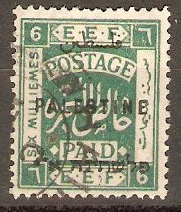 Palestine 1922 6m Blue-green. SG76.