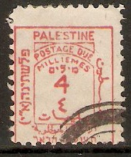 Palestine 1923 4m Scarlet - Postage Due. SGD3.