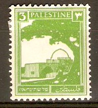 Palestine 1927 3m Yellow-green. SG91.