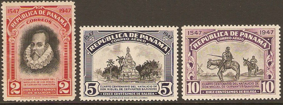 Panama 1948 Cervantes Anniversary. SG484-SG486.