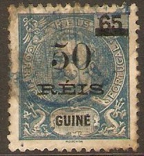 Portuguese Guinea 1905 50r on 65r Dull blue. SG122.