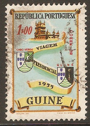 Portuguese Guinea 1955 1E Presidential Visit Series. SG338.
