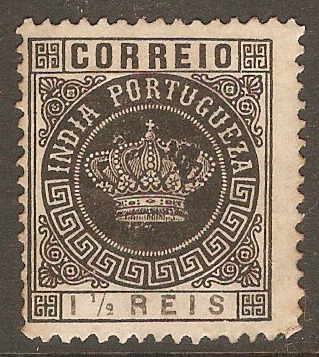Portuguese India 1882 1½r Black. SG204A(I).
