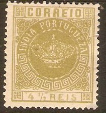 Portuguese India 1882 4½r Olive-green. SG205B(I).