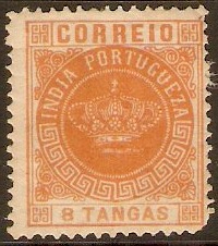 Portuguese India 1882 8t Orange. SG210B(I).