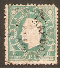 Portuguese India 1886 6r Blue-green. SG246.