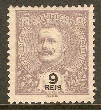 Portuguese India 1898 9r Grey-lilac. SG286a.