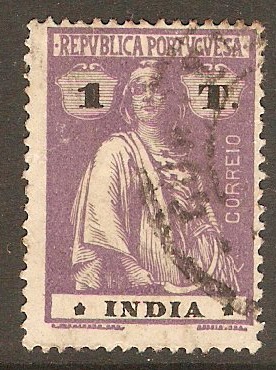 Portuguese India 1915 1t Violet. SG468.