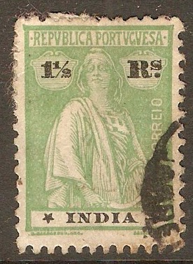 Portuguese India 1915 1r Pale green. SG471.
