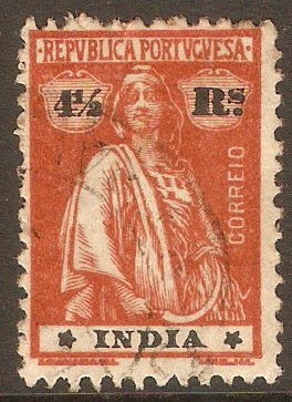 Portuguese India 1915 4r Brown-red. SG475.