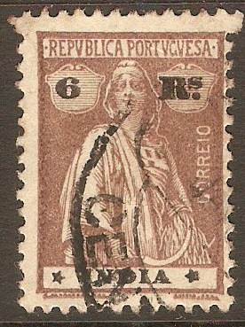 Portuguese India 1915 6r Chocolate. SG477.