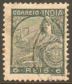 Portuguese India 1933 6r Blue-green. SG507.