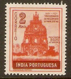 Portuguese India 1951 2r Orange and chestnut. SG598.