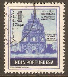 Portuguese India 1951 1t Ultramarine and indigo. SG600.