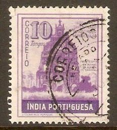 Portuguese India 1951 10t Reddish violet and mauve. SG604.