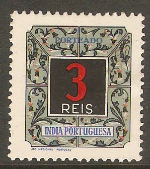 Portuguese India 1952 3r Postage Due. SGD607.